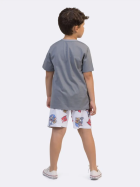 PIJAMA MASCULINO INFANTIL MANGA CURTA COM BERMUDA CINZA TOM E JERRY - VEGGI