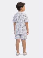 PIJAMA MASCULINO JUVENIL CURTO BRANCO COM DESENHOS PARA COLORIR TOM E JERRY - VEGGI