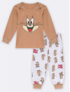 PIJAMA UNISSEX BABY MANGA LONGA E CAL&Ccedil;A MARROM TOM E JERRY - VEGGI