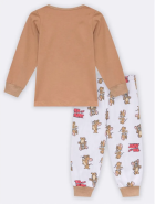 PIJAMA UNISSEX BABY MANGA LONGA E CAL&Ccedil;A MARROM TOM E JERRY - VEGGI