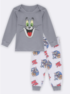 PIJAMA UNISSEX BABY MANGA LONGA E CAL&Ccedil;A CINZA TOM E JERRY - VEGGI