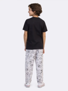 PIJAMA MASCULINO JUVENIL MANGA CURTA COM CAL&Ccedil;A PRETO E BRANCO TOM E JERRY - VEGGI
