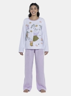 PIJAMA FEMININO MANGA LONGA E CALÇA LILÁS - SONHART