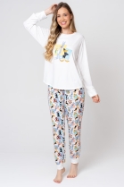 PIJAMA FEMININO MANGA LONGA E CALÇA LOONEY TUNES FAMÍLIA - ACUO