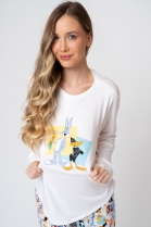 PIJAMA FEMININO MANGA LONGA E CALÇA LOONEY TUNES FAMÍLIA - ACUO