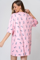 CAMISOLA MANGA CURTA ESTMAPA PERNALONGA ROSA - ACUO