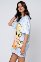 CAMISOLA MANGA CURTA ESTAMPA PIU-PIU AZUL - ACUO