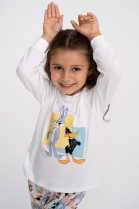 PIJAMA INFANTIL UNISSEX MANGA LONGA E CAL&Ccedil;A LOONEY TUNES FAM&Iacute;LIA - ACUO