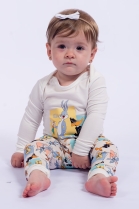 PIJAMA BABY UNISSEX BODY LONGO E CAL&Ccedil;A LOONEY TUNES FAM&Iacute;LIA- ACUO