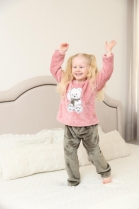 PIJAMA FEMININO JUVENIL LONGO ROSA E VERDE URSINHO - BOCEJINHO