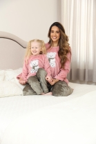 PIJAMA FEMININO JUVENIL LONGO ROSA E VERDE URSINHO - BOCEJINHO