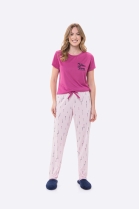 PIJAMA FEMININO MANGA CURTA E CALÇA PINK POÁ - BOCEJINHO