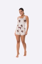 PIJAMA FEMININO DE REGATA COM SHORT XADREZ FAM&Iacute;LIA PLUS SIZE - BOCEJINHO
