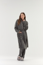 ROUPÃO UNISSEX COM BOLSO CHUMBO - COR COM AMOR