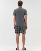 PIJAMA MASCULINO MANGA CURTA E BERMUDA XADREZ MESCLA - COR COM AMOR