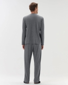 PIJAMA MASCULINO MANGA LONGA COM BOTÕES E CALÇA MESCLA - COR COM AMOR