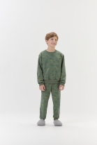 PIJAMA MASCULINO INFANTIL MOLETINHO VERDE DINOSSAUROS - COR COM AMOR