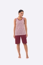 PIJAMA FEMININO DE REGATA COM BERMUDA ROSE PLUS SIZE - BOCEJINHO