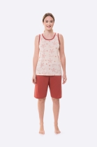 PIJAMA FEMININO DE REGATA COM BERMUDA SALMÃO - BOCEJINHO