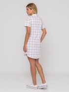 CAMISOLA MANGA CURTA COM BOT&Otilde;ES BRANCO OFF XADREZ - VEGGI