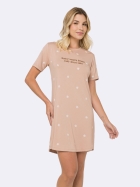 CAMISOLA MANGA CURTA COM ESTRELAS MARROM - VEGGI