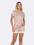 PIJAMA FEMININO MANGA CURTA E SHORT MARROM URSOS - VEGGI