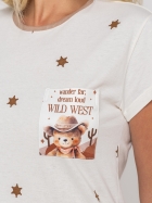 PIJAMA FEMININO MANGA CURTA E SHORT MARFIM ESTRELAS - VEGGI