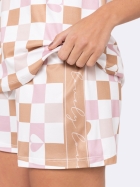 PIJAMA FEMININO MANGA CURTA E SHORT XADREZ ROSADO - VEGGI