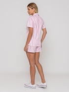 PIJAMAS FEMININOS MANGA CURTA COM BOT&Otilde;ES E SHORT LISTRAS COLORIDAS - VEGGI