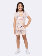 PIJAMA FEMININO JUVENIL MANGA CURTA E SHORT MARROM GATOS - VEGGI