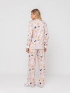 PIJAMA FEMININO MANGA LONGA E CAL&Ccedil;A BEGE GATOS - VEGGI