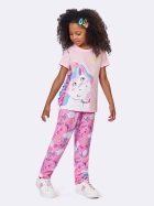 PIJAMA FEMININO INFANTIL MANGA CURTA E CAL&Ccedil;A ROSA UNIC&Oacute;RNIO - VEGGI