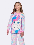 PIJAMA FEMININO INFANTIL MANGA LONGA E CAL&Ccedil;A FLEECE ROSA UNIC&Oacute;RIO - VEGGI