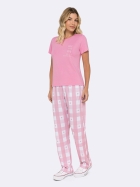 PIJAMA FEMININO MANGA CURTA E CAL&Ccedil;A XADREZ ROSA - VEGGI