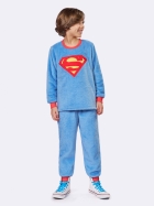 PIJAMA MASCULINO JUVENIL MANGA LONGA E CALÇA FLEECE AZUL SUPERMAN - VEGGI