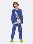 PIJAMA MASCULINO JUVENIL LONGO AZUL FOGUETE BRILHA NO ESCURO - VEGGI