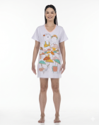 CAMISOLA MANGA CURTA BRANCA ESTAMPA GUARDA-SOL - SONHART