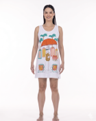 CAMISOLA DE REGATA BRANCA ESTAMPA GUARDA-SOL - SONHART