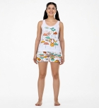 PIJAMA FEMININO DE REGATA COM SHORT BEGE - SONHART