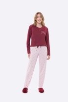 PIJAMA FEMININO MANGA LONGA E CAL&Ccedil;A ROSA - BOCEJINHO