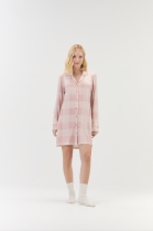 CAMISOLA MANGA LONGA COM BOT&Otilde;ES ROSA XADREZ - COR COM AMOR