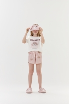 PIJAMA FEMININO JUVENIL MANGA CURTA E SHORT ROSA DOG - COR COM AMOR
