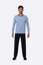 PIJAMA MASCULINO MANGA LONGA E CAL&Ccedil;A PRETO - BOCEJINHO