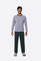 PIJAMA MASCULINO MANGA LONGA E CAL&Ccedil;A VERDE - BOCEJINHO