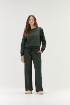 PIJAMA FEMININO MOLETINHO MANGA LONGA E CAL&Ccedil;A VERDE - COR COM AMOR