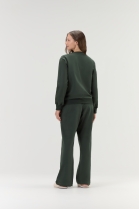 PIJAMA FEMININO MOLETINHO MANGA LONGA E CAL&Ccedil;A VERDE - COR COM AMOR