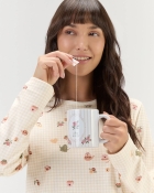 PIJAMA FEMININO MANGA LONGA E CAL&Ccedil;A CHALEIRA XADREZ - COR COM AMOR