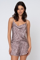 PIJAMA FEMININO DE AL&Ccedil;A E SHORT CETIM ON&Ccedil;INHA - ACUO
