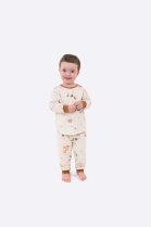 PIJAMA UNISSEX BABY MANGA LONGA E CALÇA PETS - BOCEJINHO