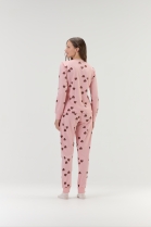 PIJAMA FEMININO MANGA LONGA E CAL&Ccedil;A ROSA CORA&Ccedil;&Otilde;ES - COR COM AMOR